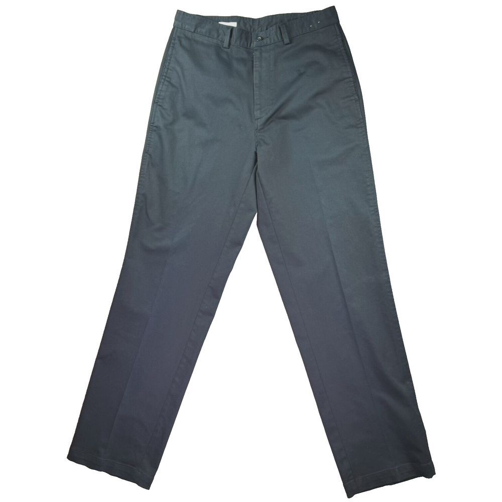 Halogen Pants Mens 32Rx32 Navy Blue Chino‎ Mid Rise Slash Pockets Comfort